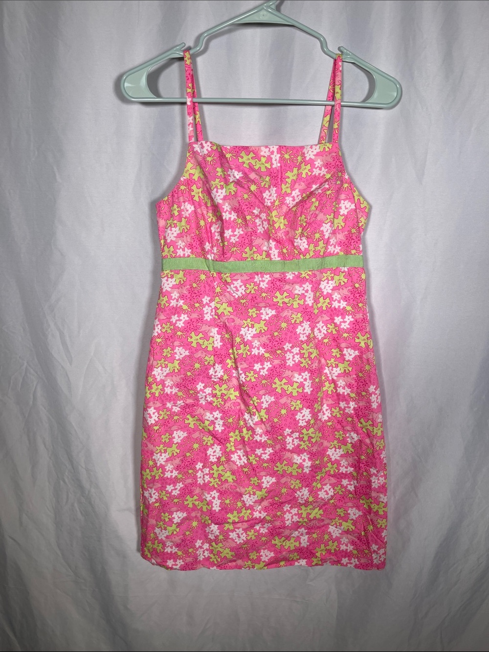 LILLY PULITZER WOMENS VINTAGE PINK HIPPO MINI DRESS 2/XS
